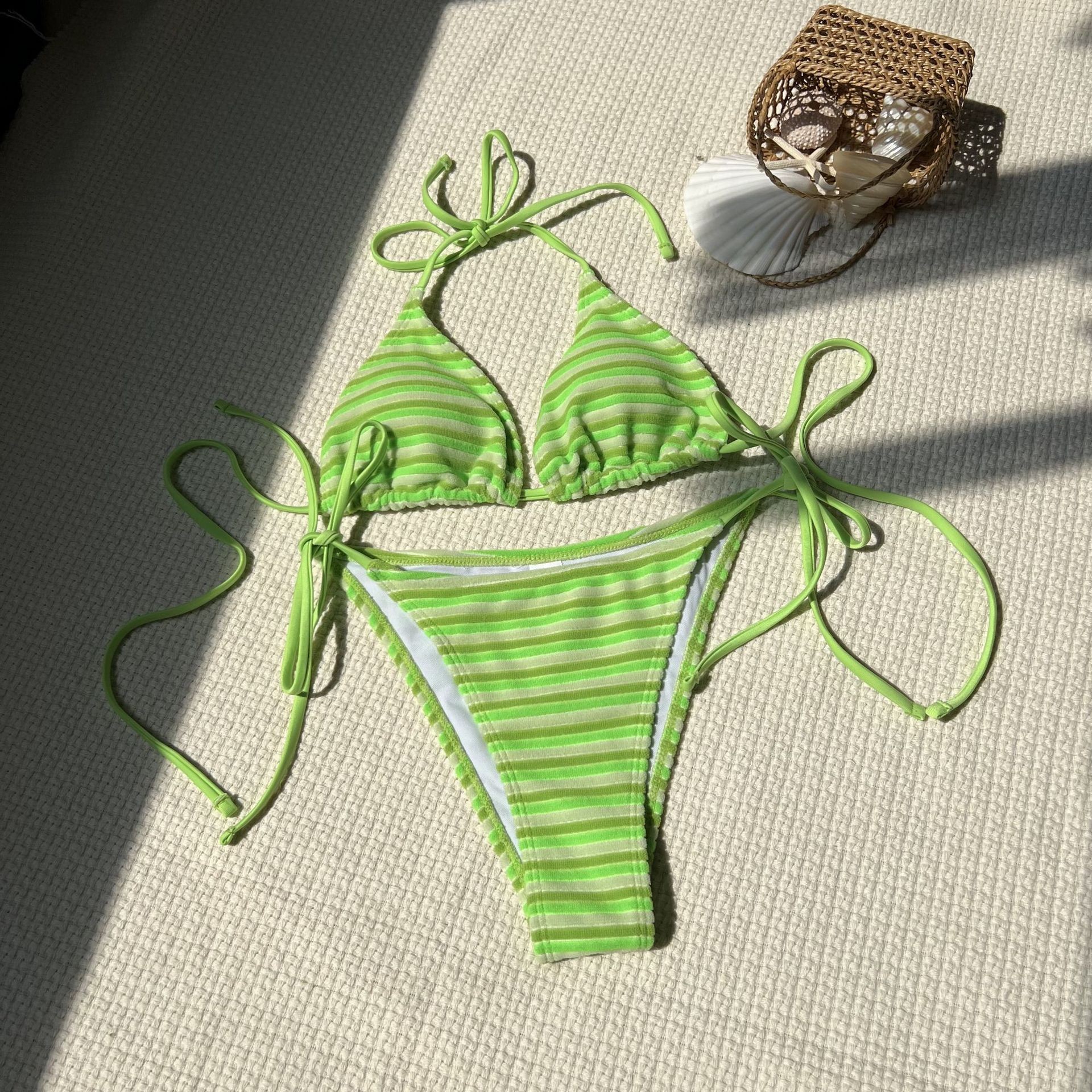 Hot Lingerie Bikini Triangle T - Swimsuit Bikini Ruched のレビューと価格