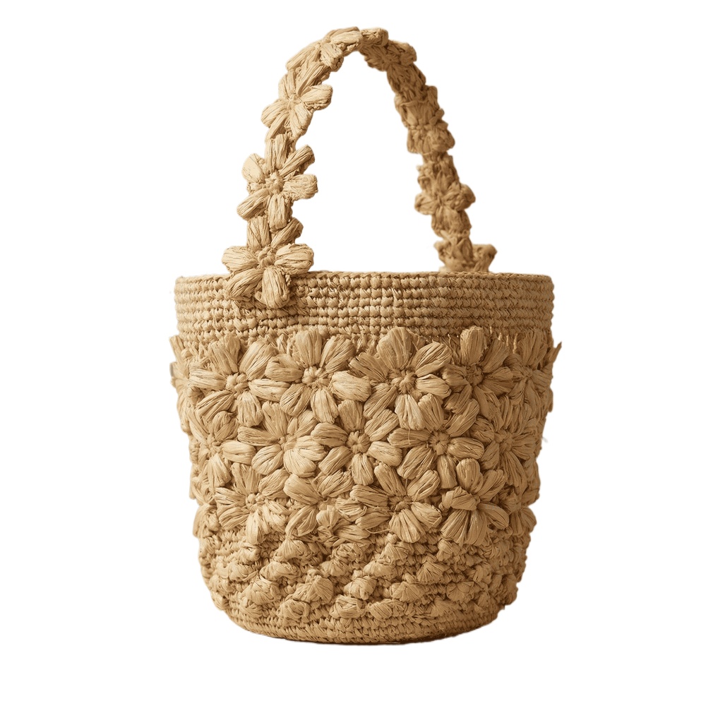 Women Summer Raffia Woven Buck - Crochet Bag Raffia のレビューと価格