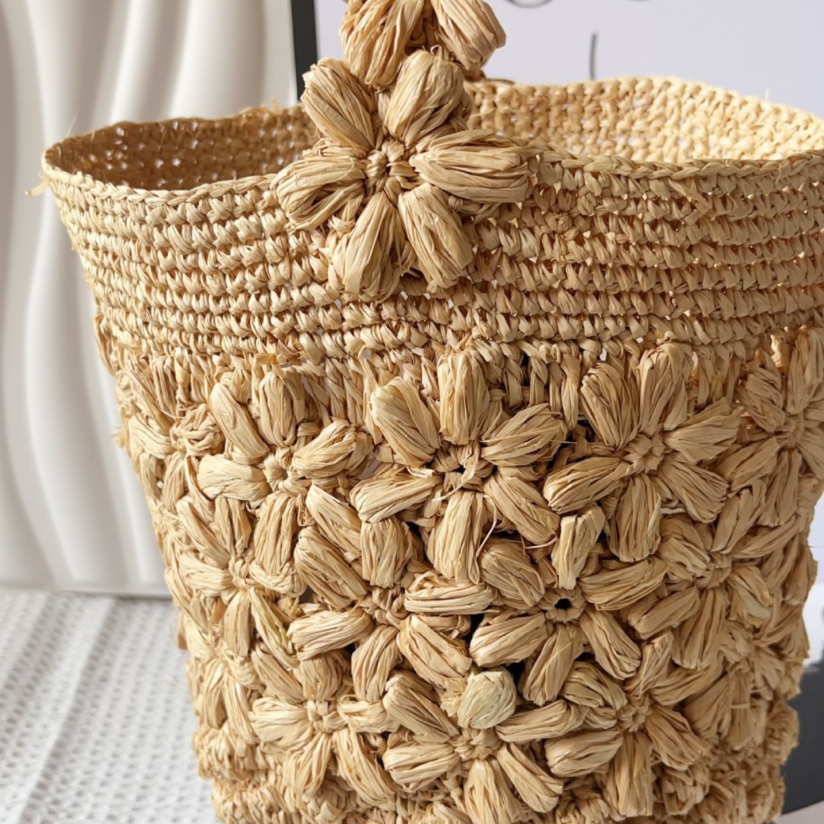 Women Summer Raffia Woven Buck - Crochet Bag Raffia のレビューと価格