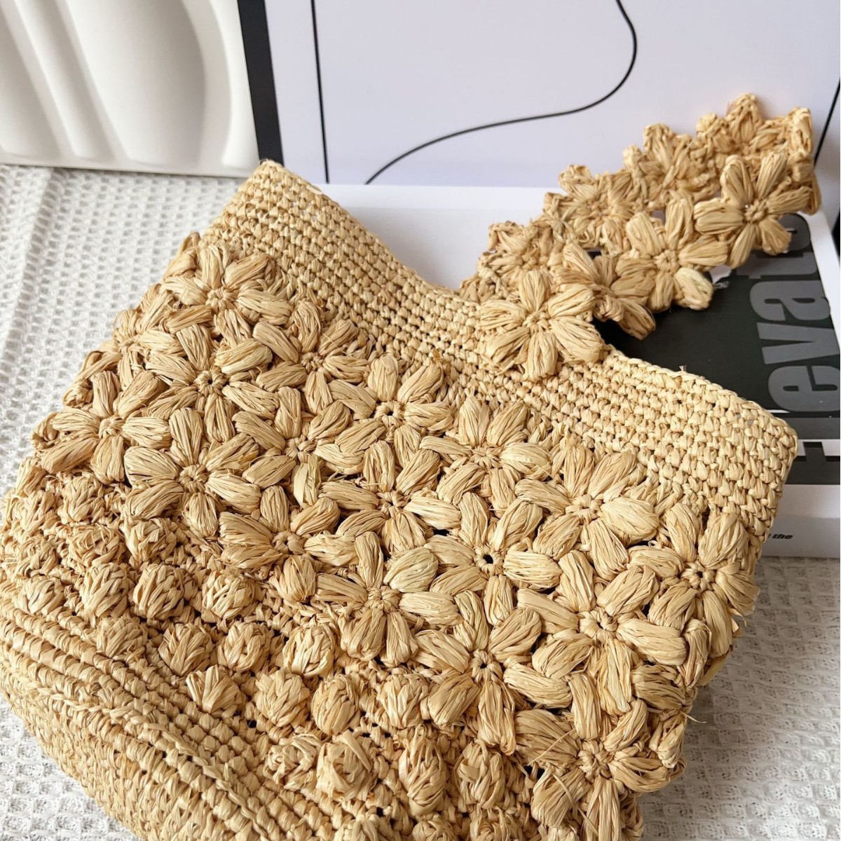 Women Summer Raffia Woven Buck - Crochet Bag Raffia のレビューと価格