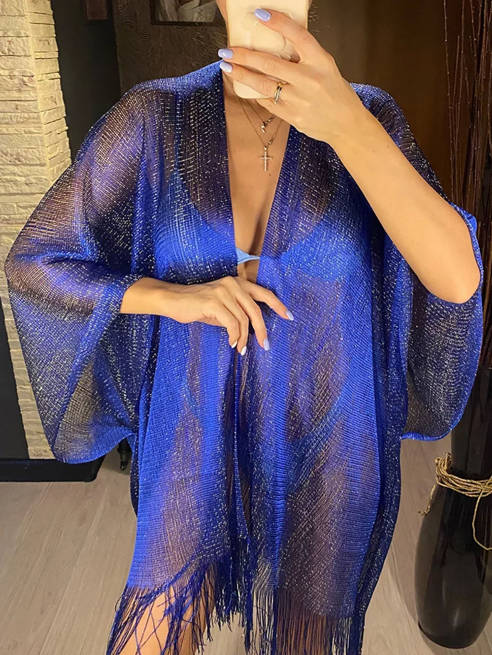 Tassel Gold Bikini Cover Up Se - Cover Up Kaftan のレビューと価格
