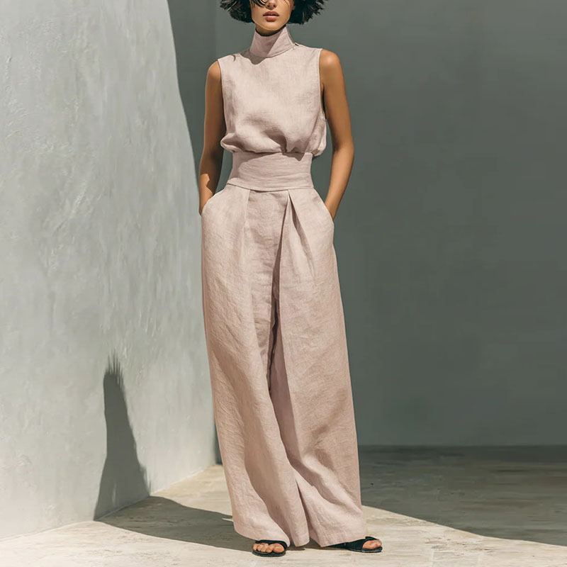 Vintage Solid Cotton Linen Sui - Linen Pant Wide のレビューと価格