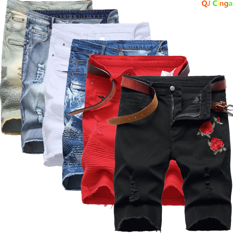 2026 Summer Men's Red Rose Emb - Shorts Denim Frayed のレビューと価格